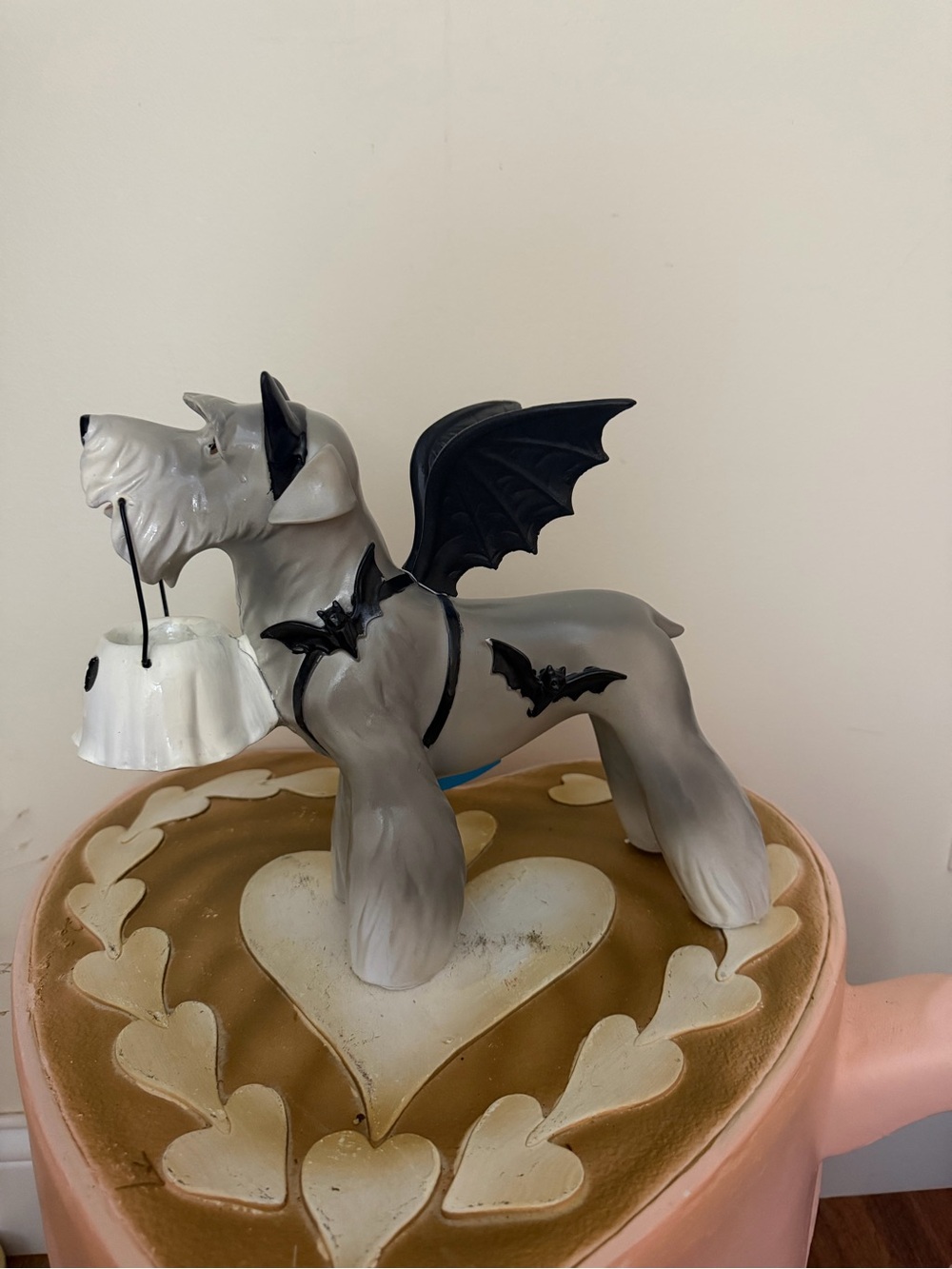 Humane World for Animals Halloween Schnauzer Dog with Bat Wings & Ghost Pail
